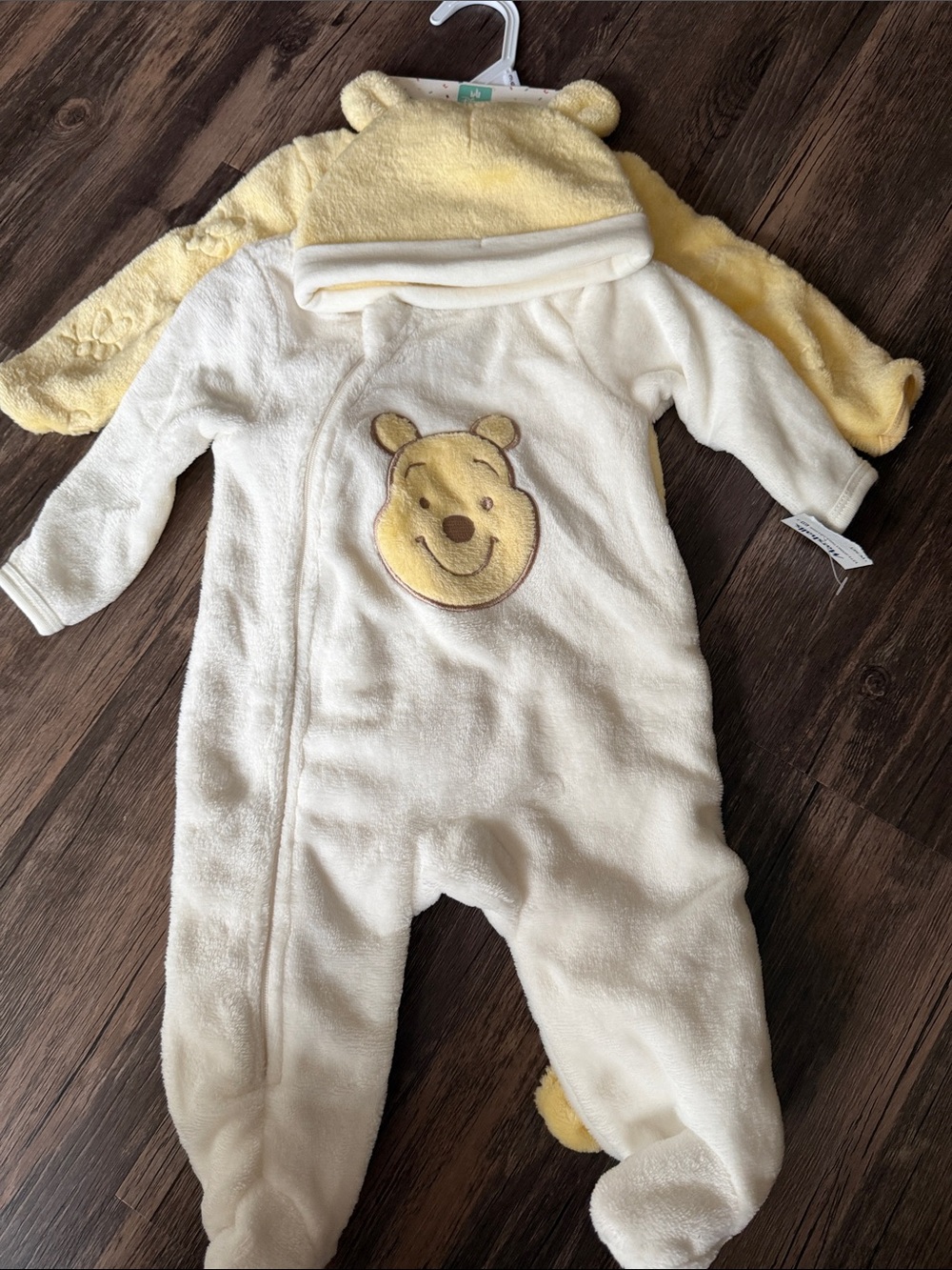 Disney Cream and Yellow Winnie the Pooh Fleece One-Piece